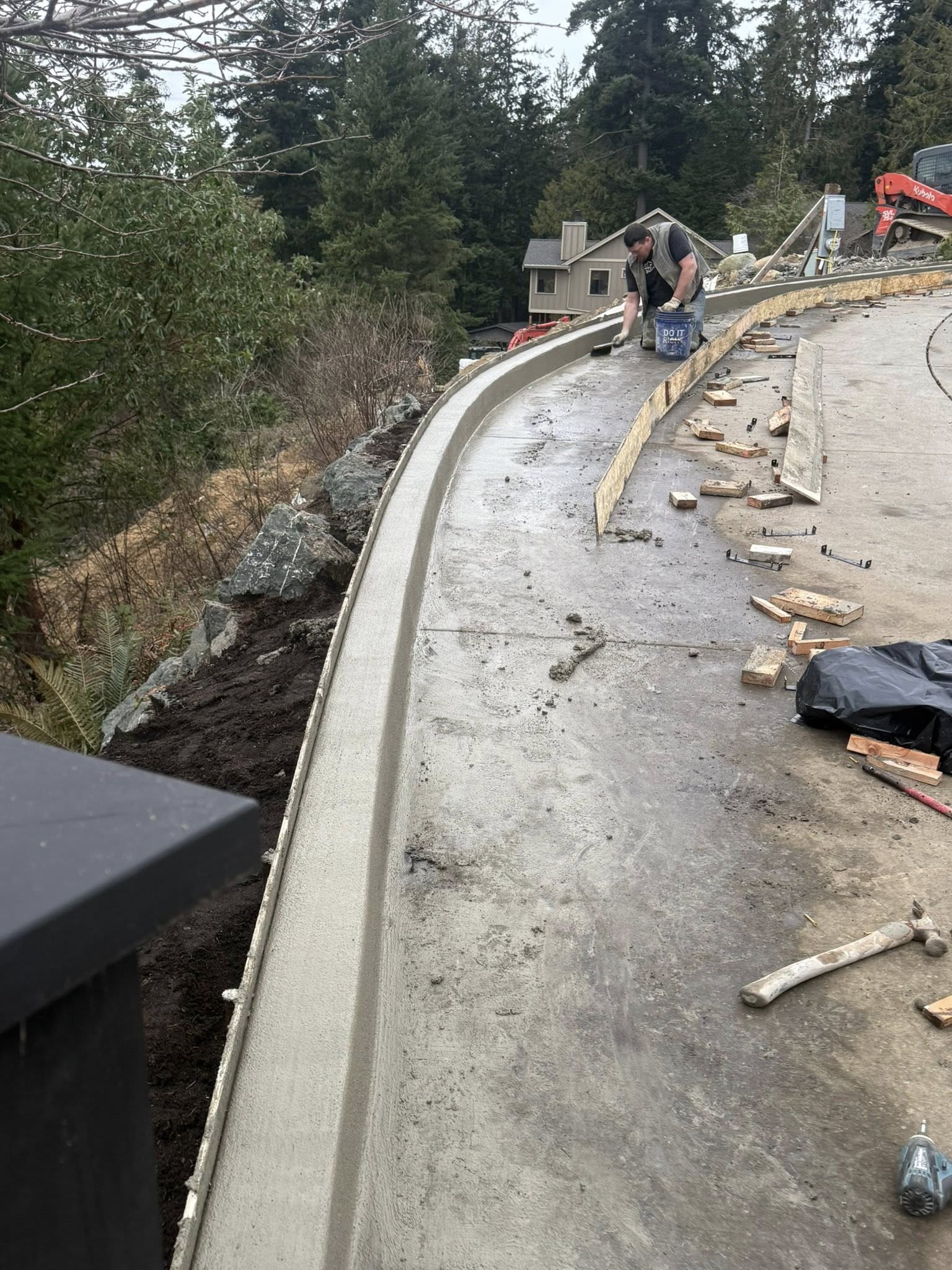 Curb and gutter work