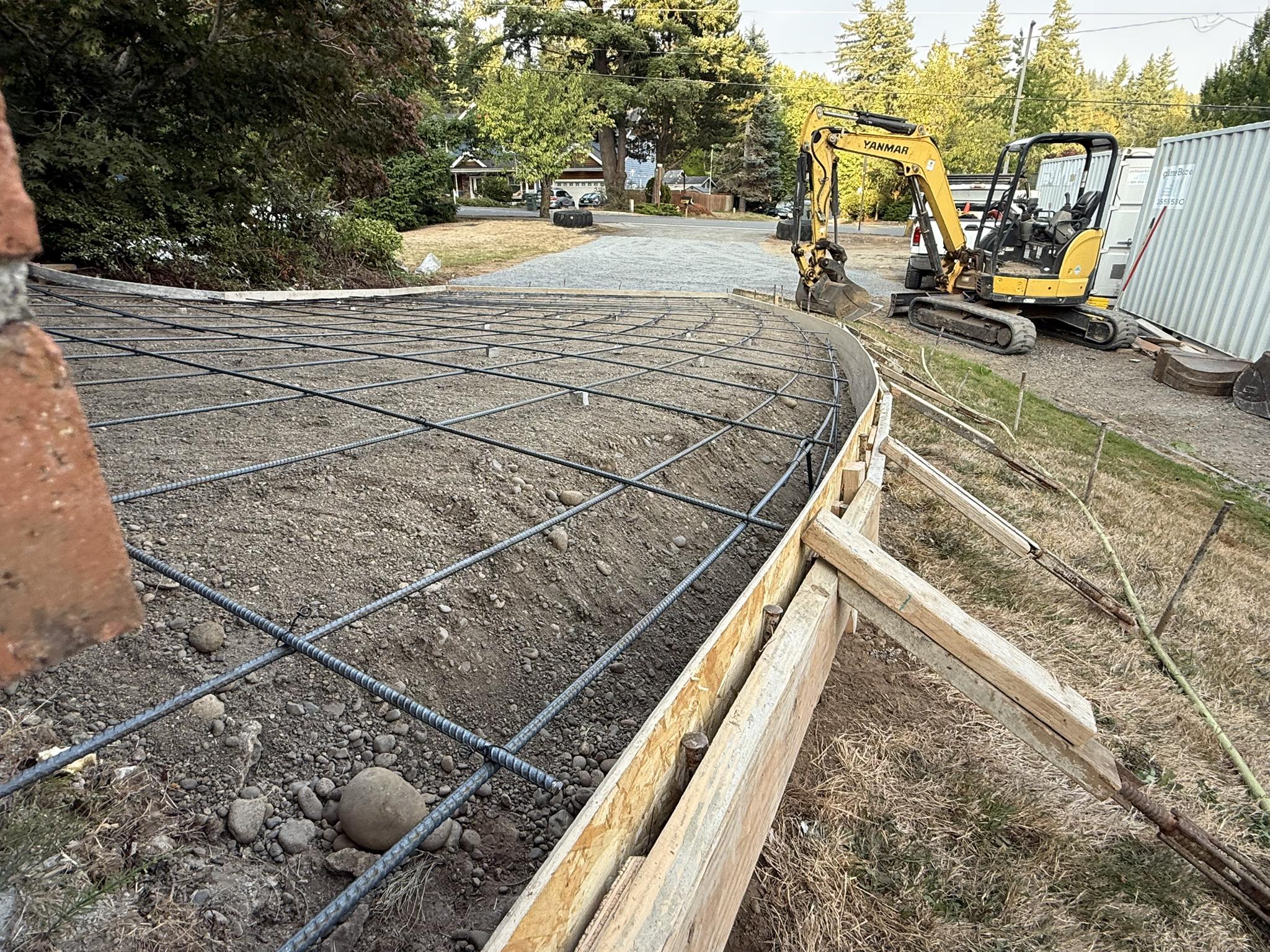 Wide concrete driveway