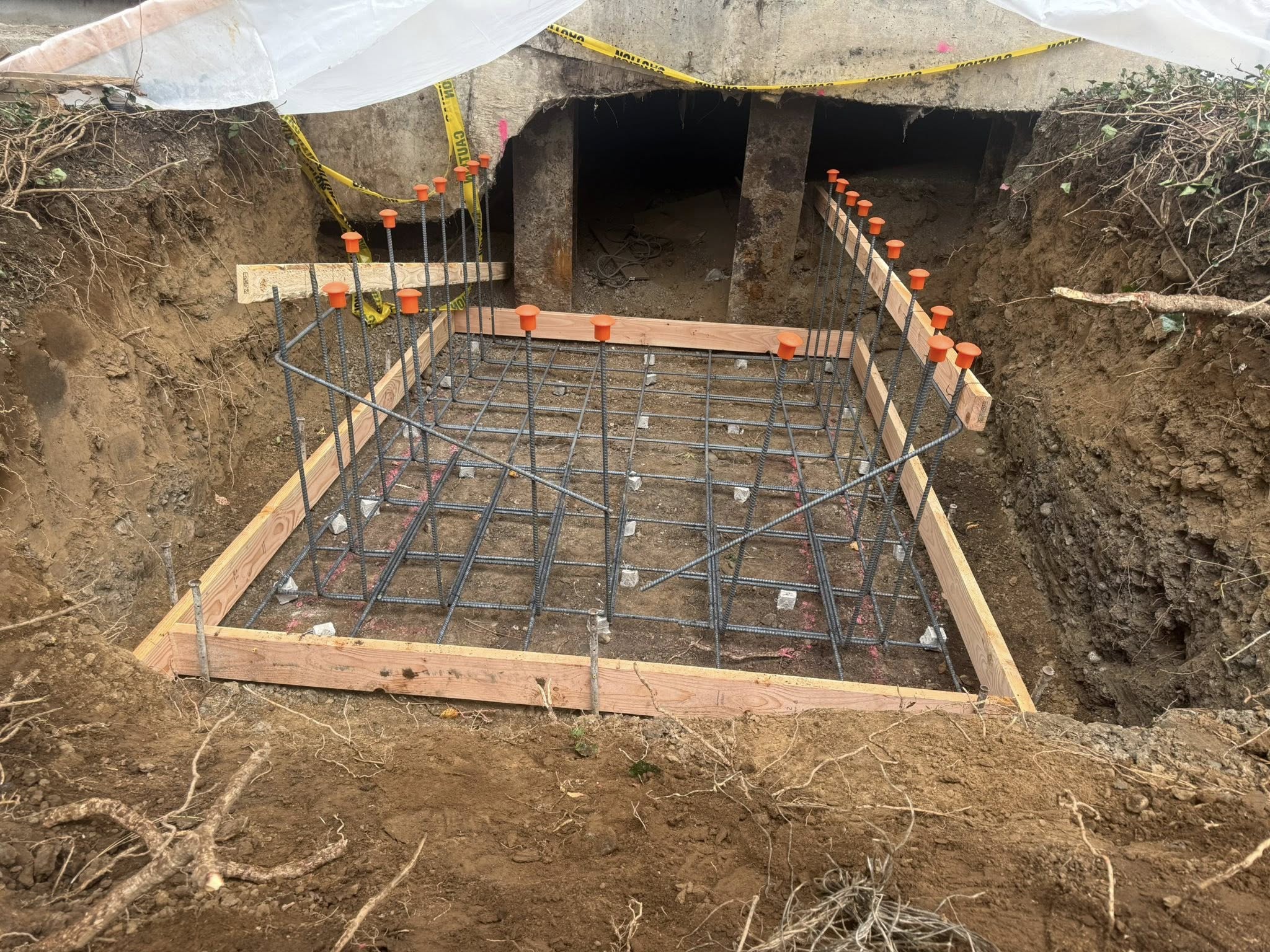 Foundation footings pour