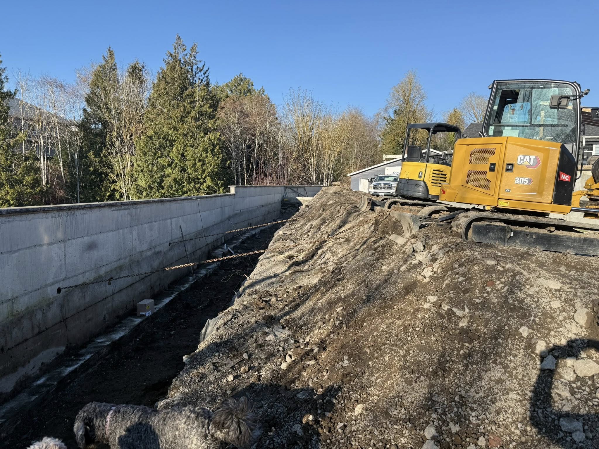 Retaining wall installation