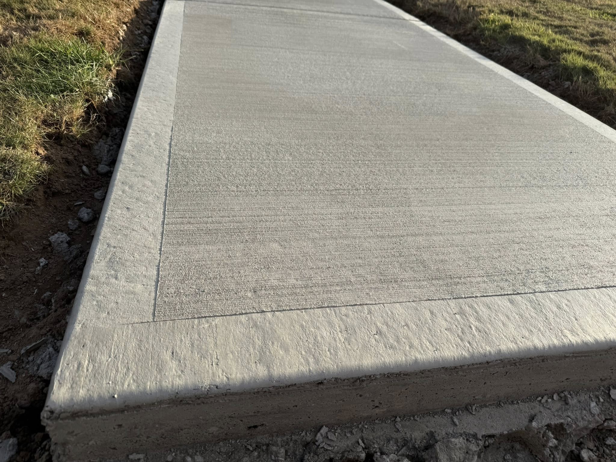 Finished sidewalk concrete