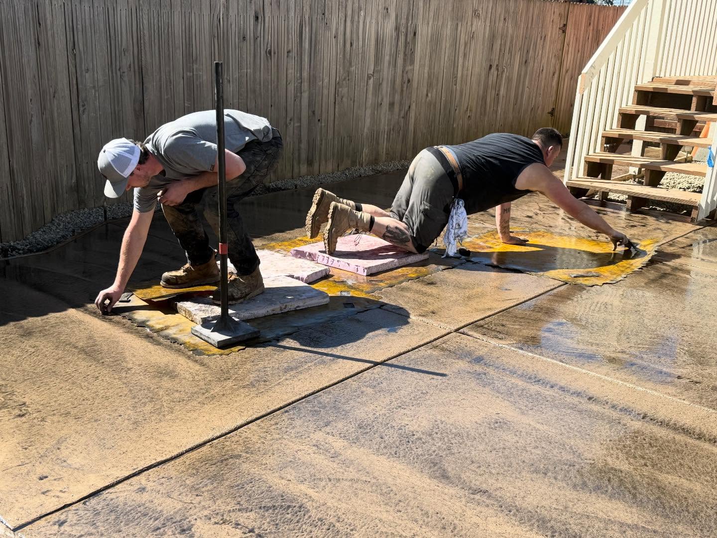 Stamped concrete in progress